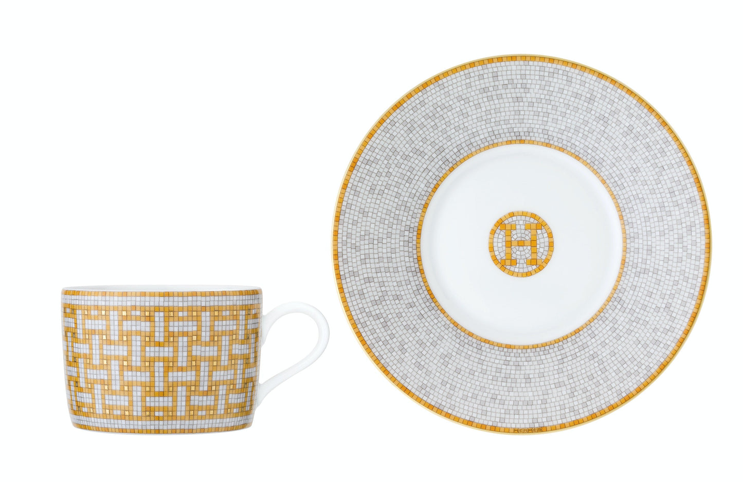 Mosaique au 24 Gold Tea Cup and Saucer