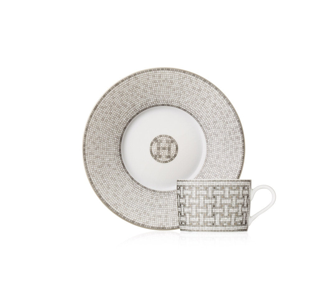 Mosaique au 24 Platinum Tea Cup and Saucer